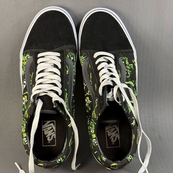 VANS OLD SKOOL EYES IN THE DARK BLACK / GREEN sneaker shoes men’s size 12 - Picture 6 of 8